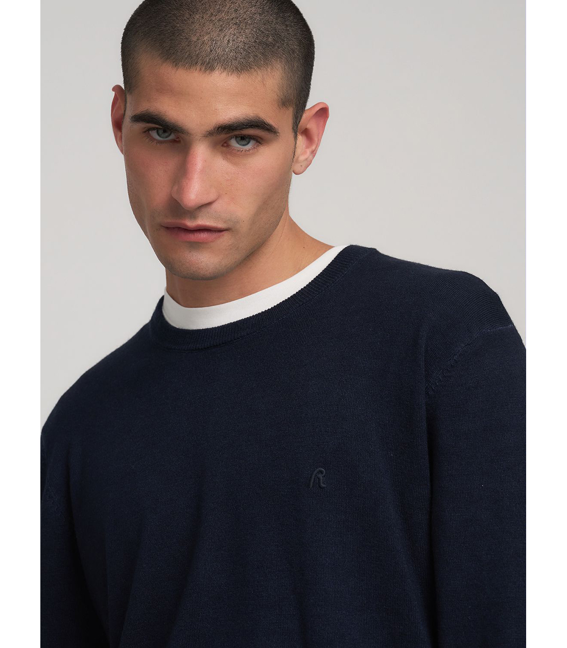 R刺しゅうウールブレンドプルオーバー 詳細画像 ダークブルー 5